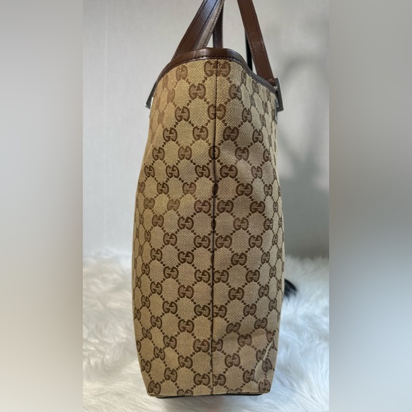 GUCCI Bag Handbag Tote Bag GG Canvas Brown - Picture 6 of 17